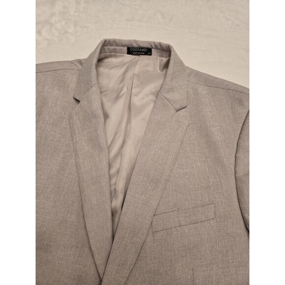 Men’s Coofandy Blazer Size Medium Tan 2 Button Pockets - Picture 3 of 13